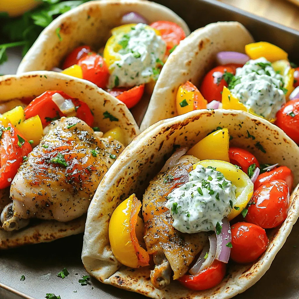 Sheet-Pan Greek Chicken Pitas with Tzatziki Delight