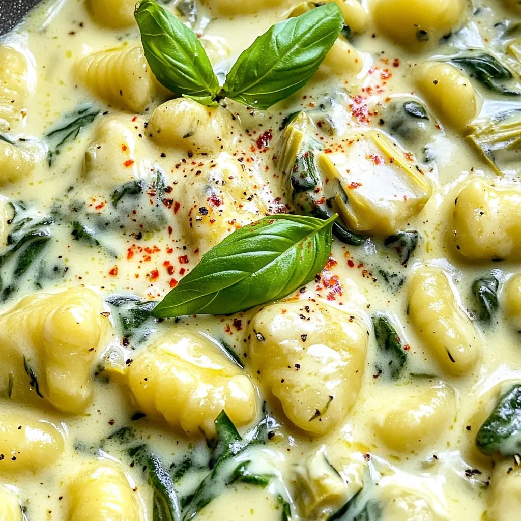Creamy Spinach Artichoke Gnocchi Delicious Dinner Delight