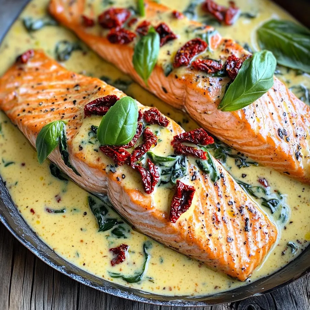 Creamy Tuscan Sun-Dried Tomato Salmon Flavorful Dish