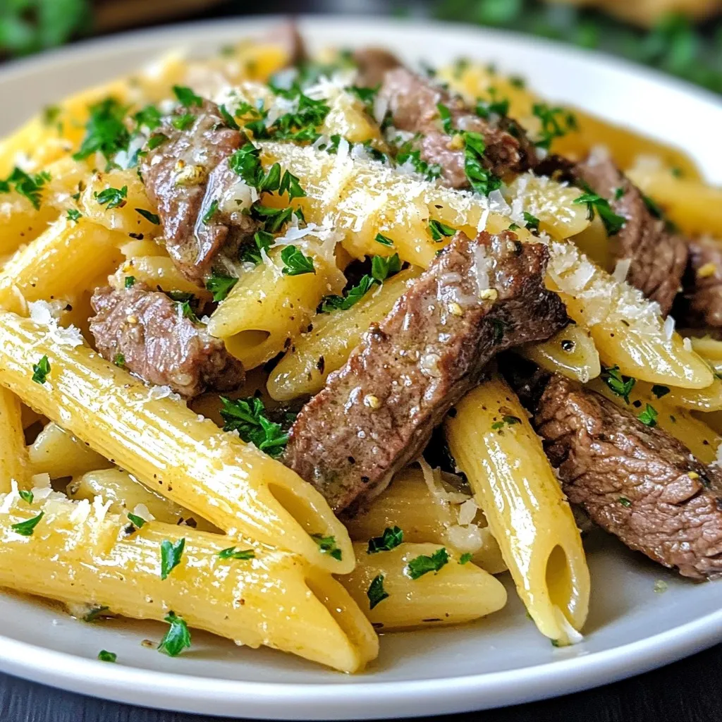 Garlic Butter Beef Penne Irresistible Dinner Recipe