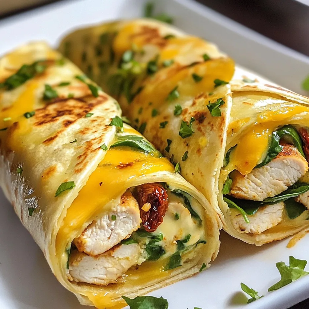 Cheesy Garlic Chicken Wraps Quick and Flavorful Meal