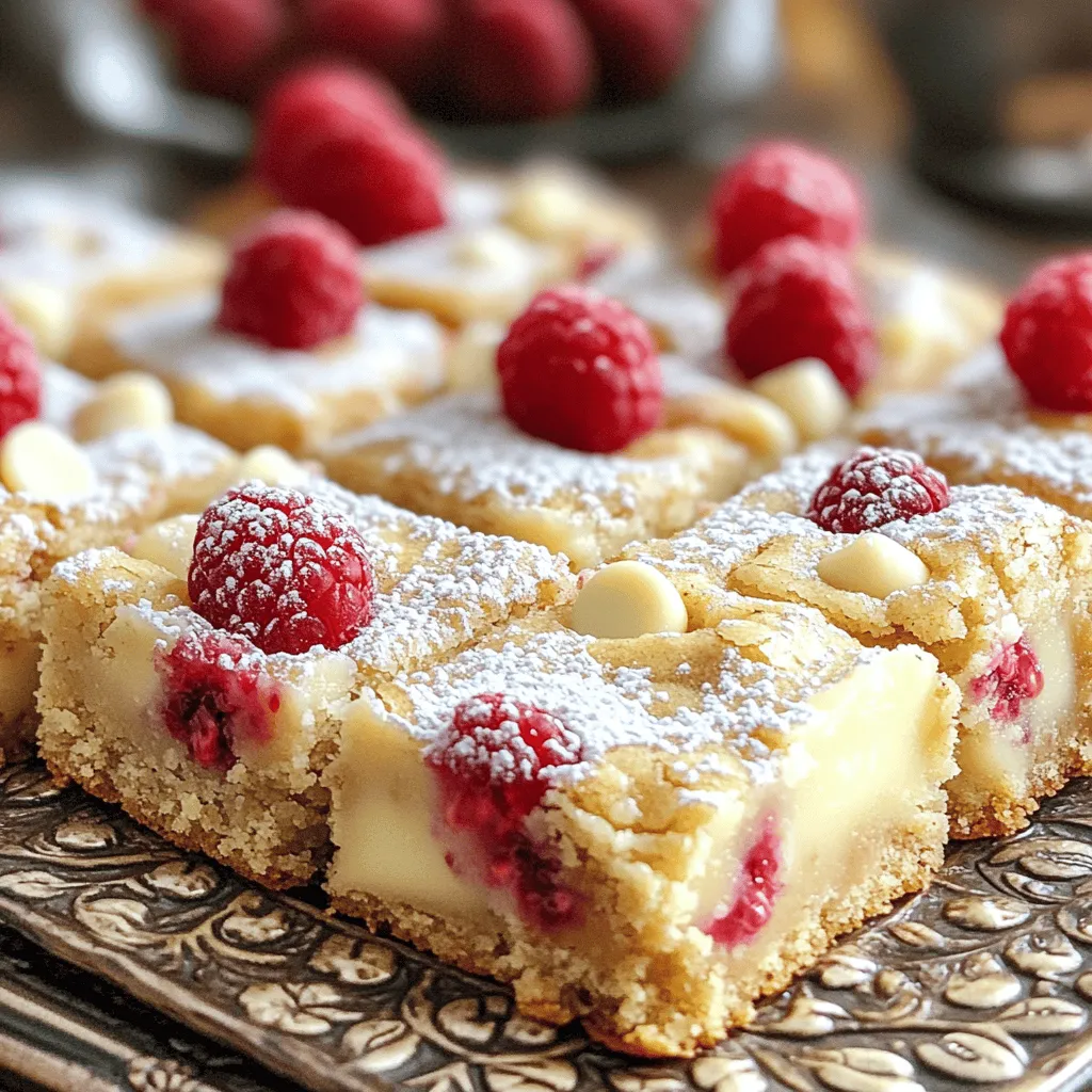Raspberry White Chocolate Blondies Delightful Treat