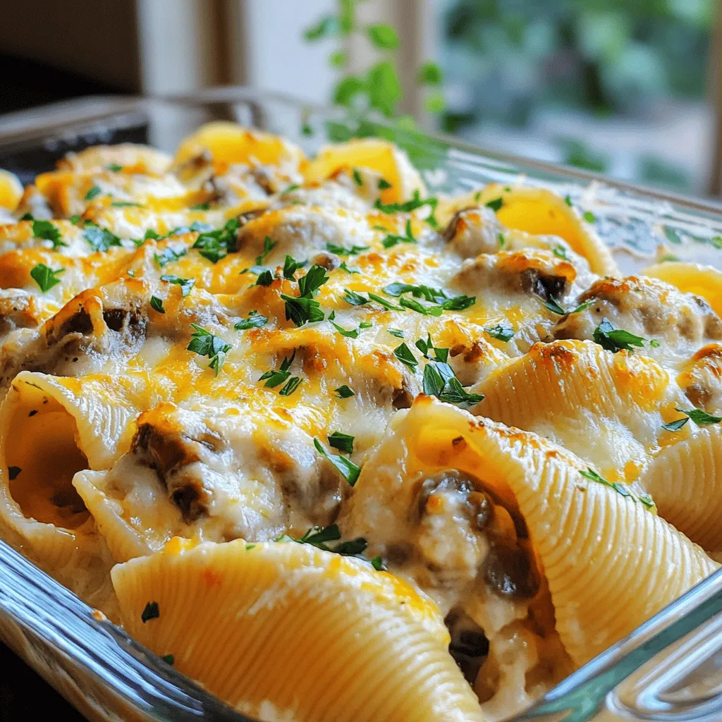 Creamy Garlic Mushroom Stuffed Shells Flavorful Dish