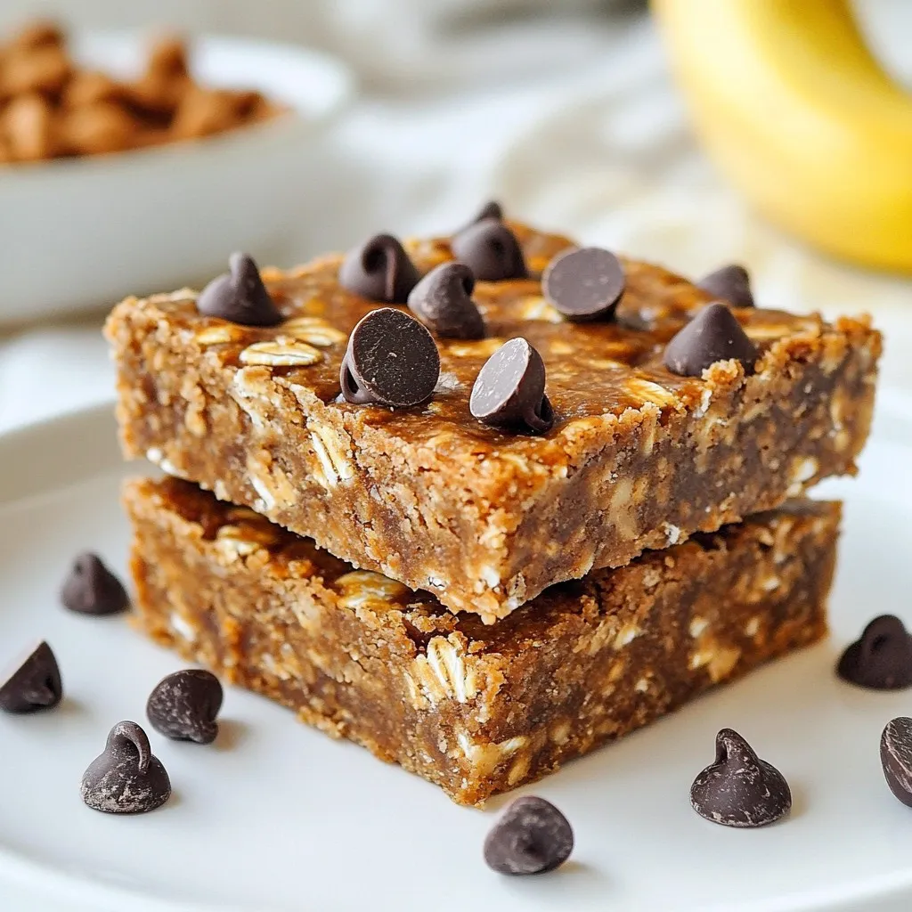 No Bake Banana Peanut Butter Oat Bars Quick Treat