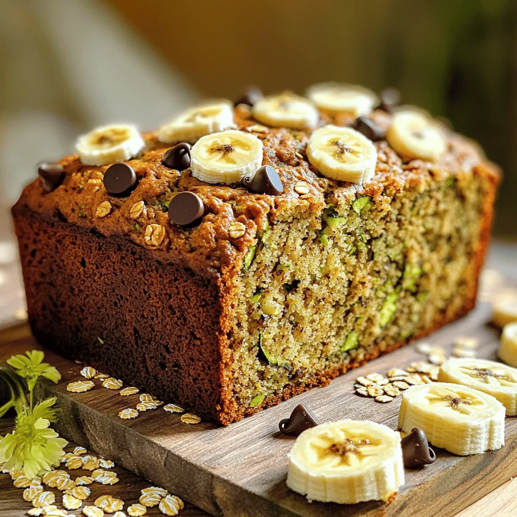 Healthy Oatmeal Zucchini Banana Bread Nourishing Treat