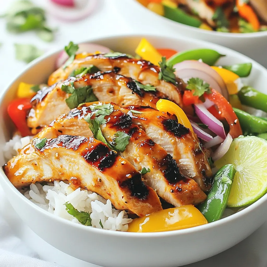 Sweet Chili Chicken Bowls with Coconut Lime Drizzle Delight