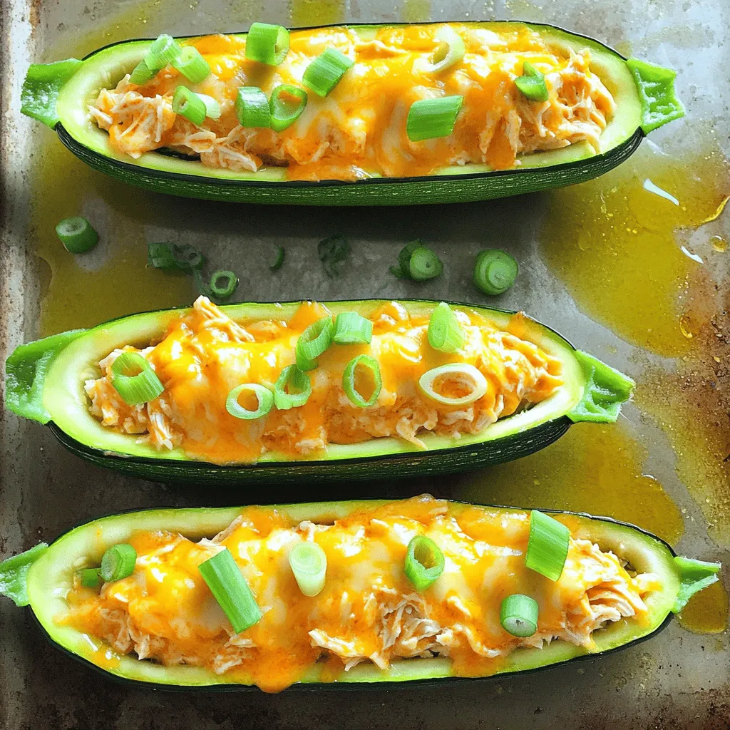 Buffalo Chicken Stuffed Zucchini Boats Delightful Dish