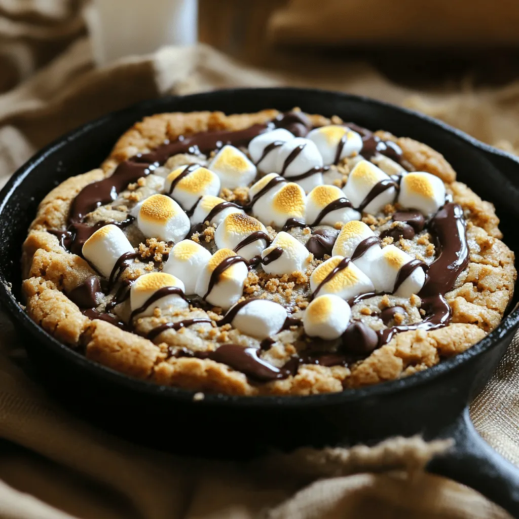 Smores Chocolate Chip Skillet Cookie Delight