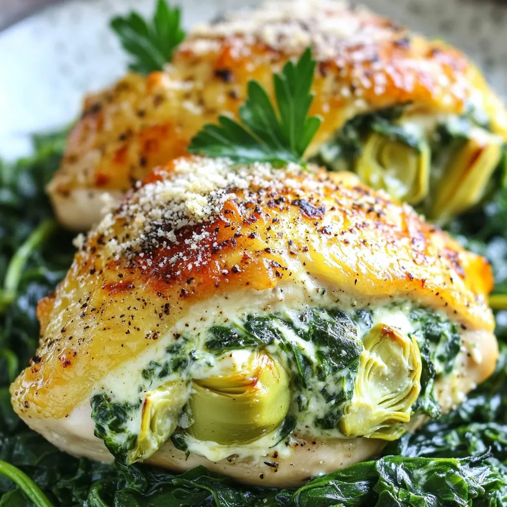 Spinach Artichoke Stuffed Chicken Breasts Delight