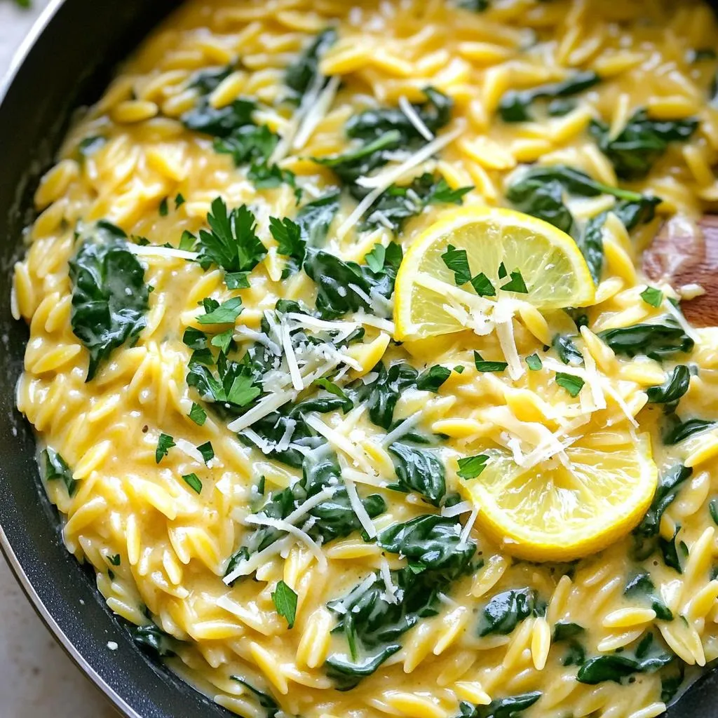 One-Pan Creamy Lemon Parmesan Orzo Delight Recipe