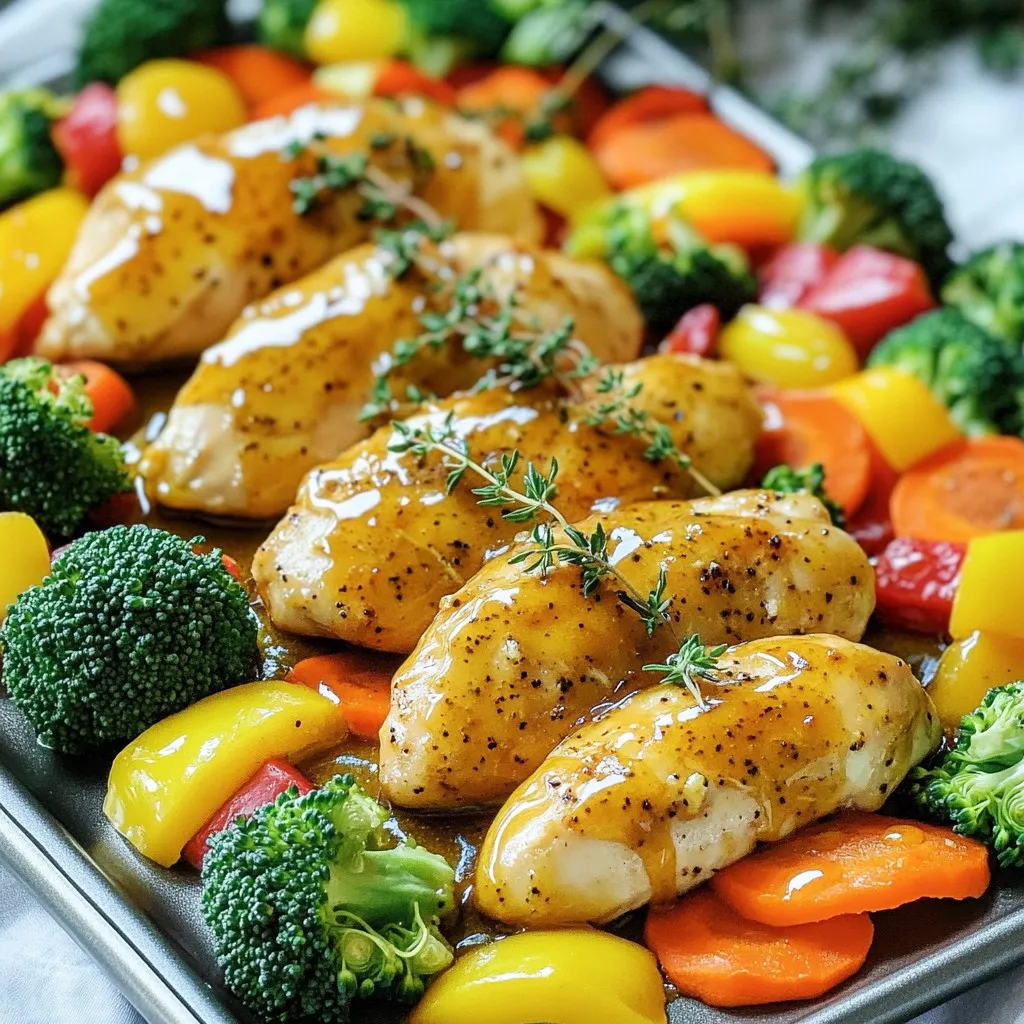 Sheet-Pan Honey Mustard Chicken &#038; Veggies Delight