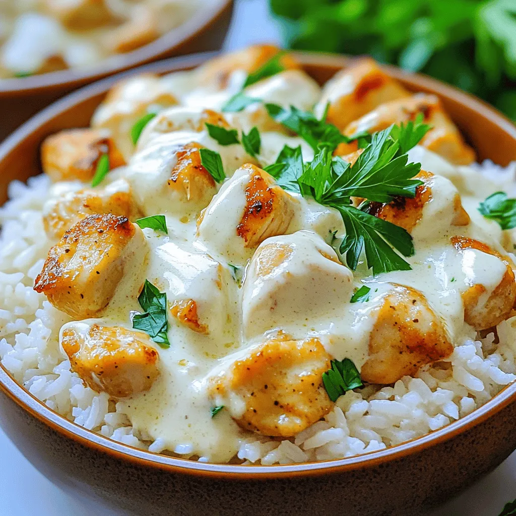 Easy Chicken &#038; Rice Bowls with Creamy Garlic Sauce Recipe