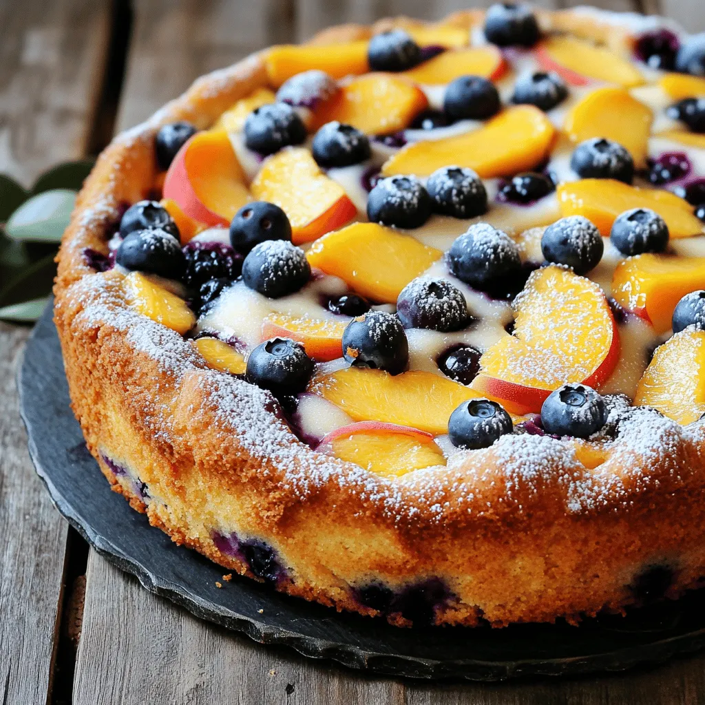 Peach and Blueberry Greek Yogurt Cake Delightful Treat