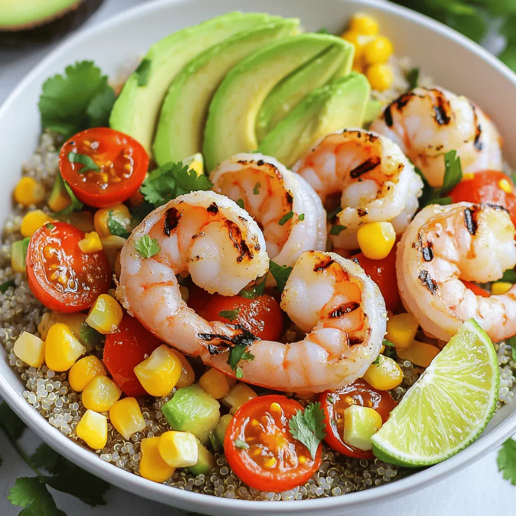 Grilled Shrimp Bowl with Avocado Fresh and Tasty Meal