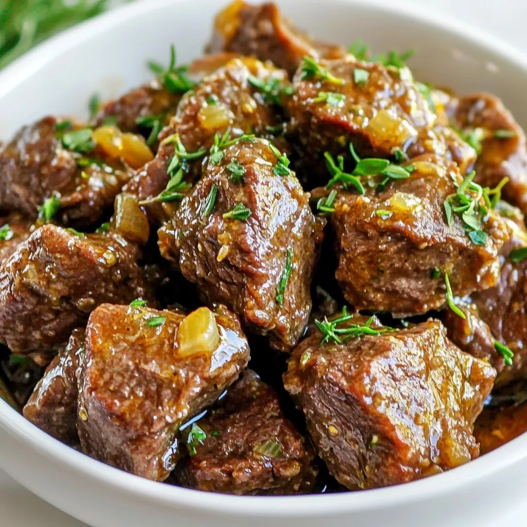Slow Cooker Garlic Butter Beef Bites Savory Delight