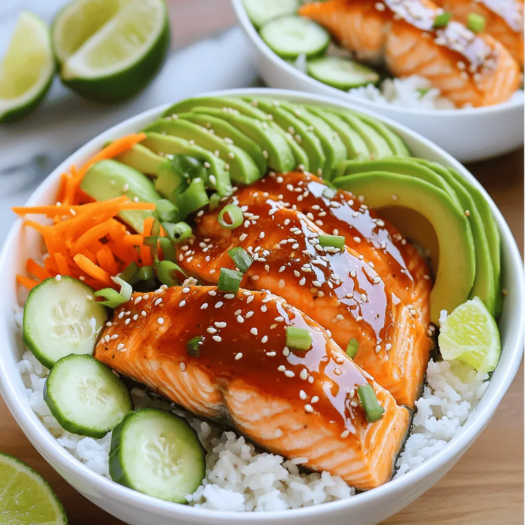 Minute Honey Sriracha Salmon Bowls Quick and Easy Meal