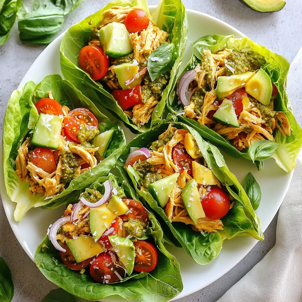 Pesto Chicken Lettuce Wraps Fresh and Flavorful Meal