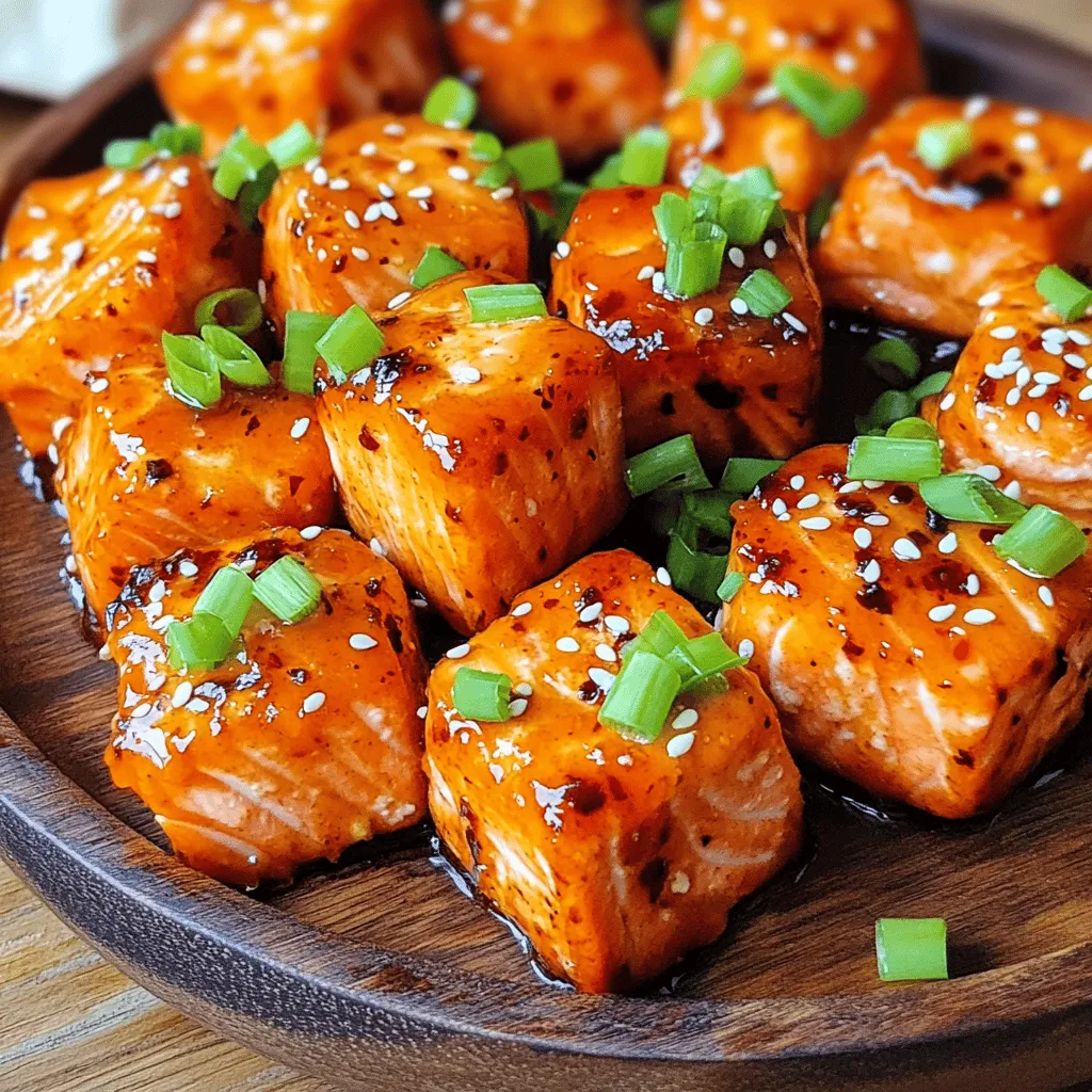 Air Fryer Honey Sriracha Salmon Bites Tasty and Quick