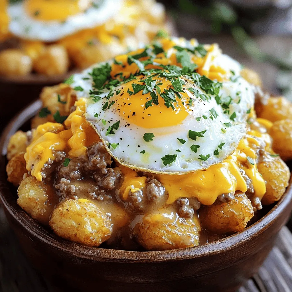 Tater Tot Breakfast Bowl with Sausage Gravy Delight
