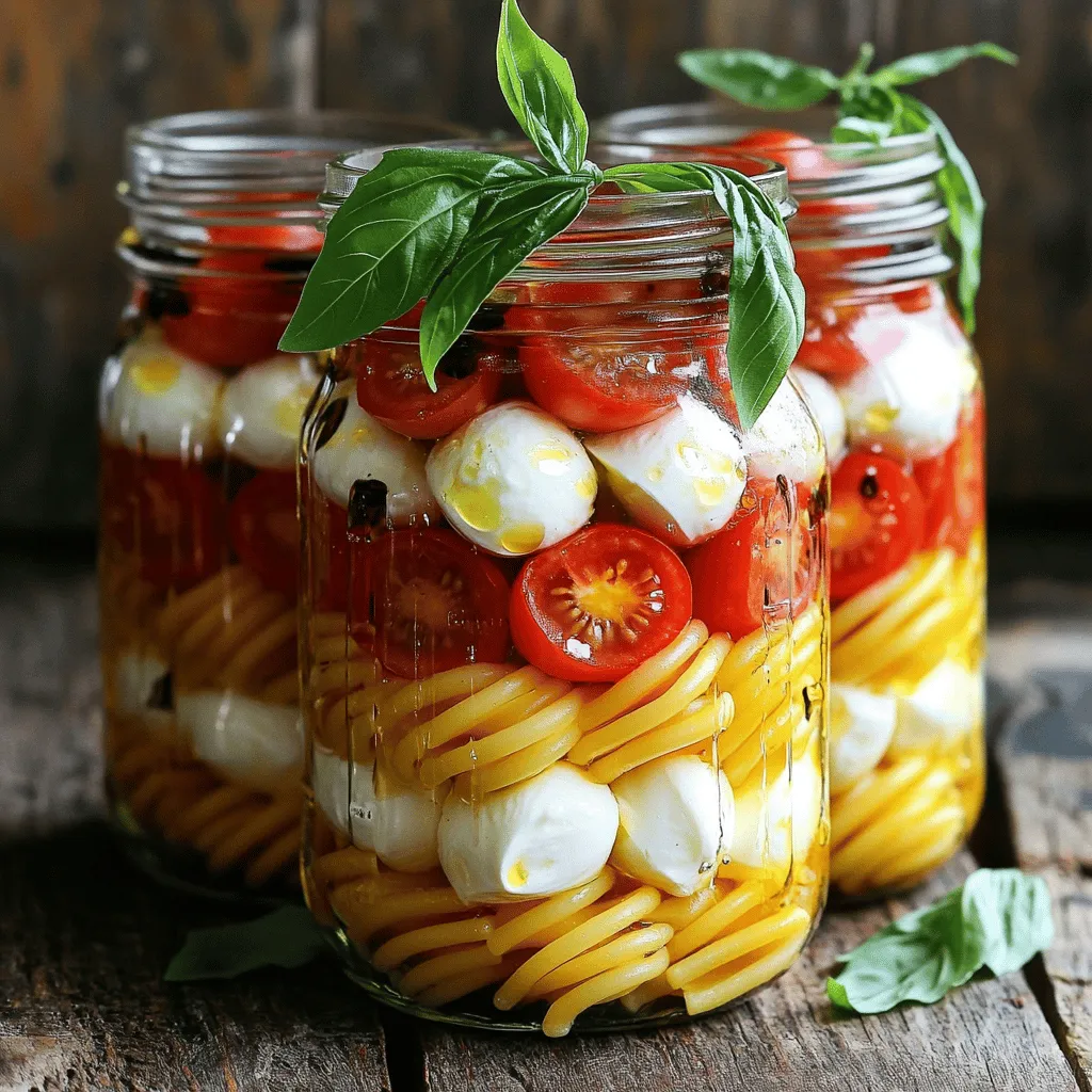 Mason Jar Caprese Pasta Salad Fresh and Flavorful Meal