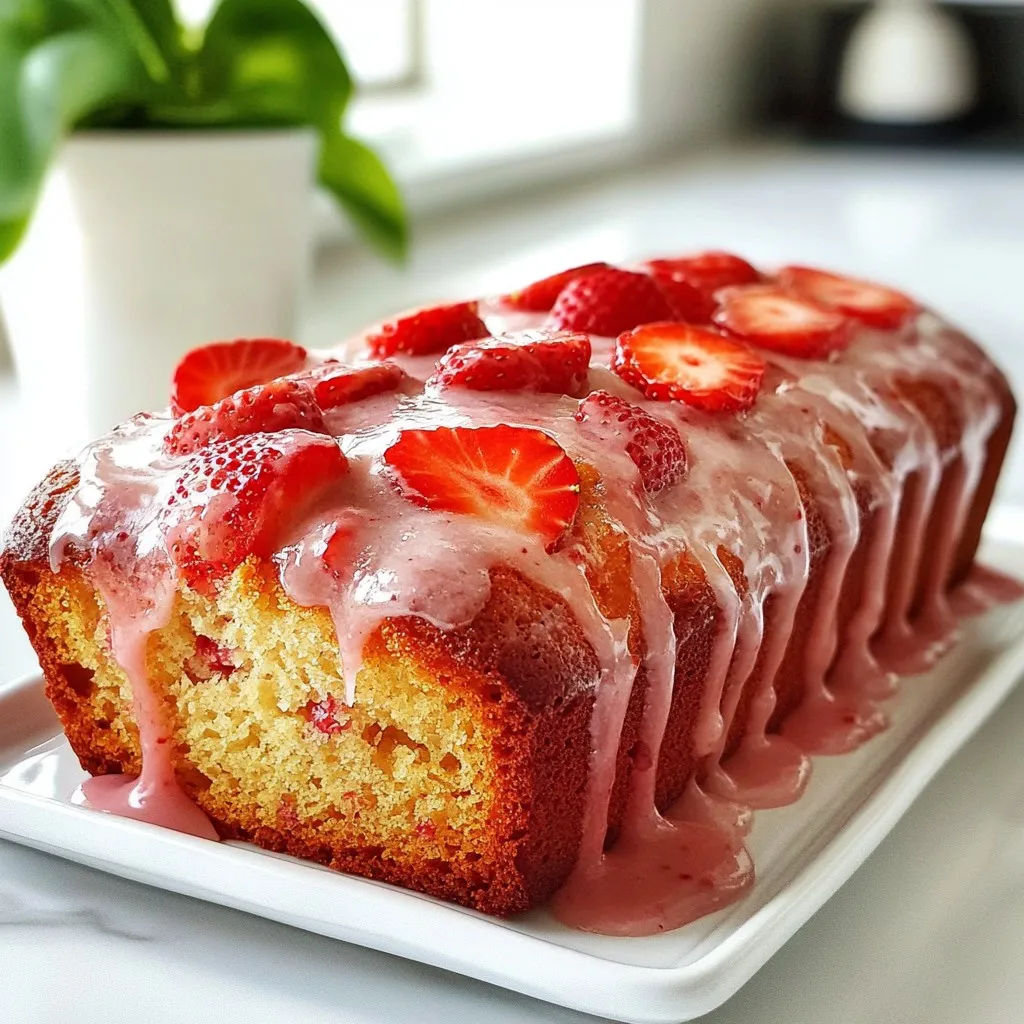 Strawberry Glazed Strawberry Bread Fresh and Flavorful