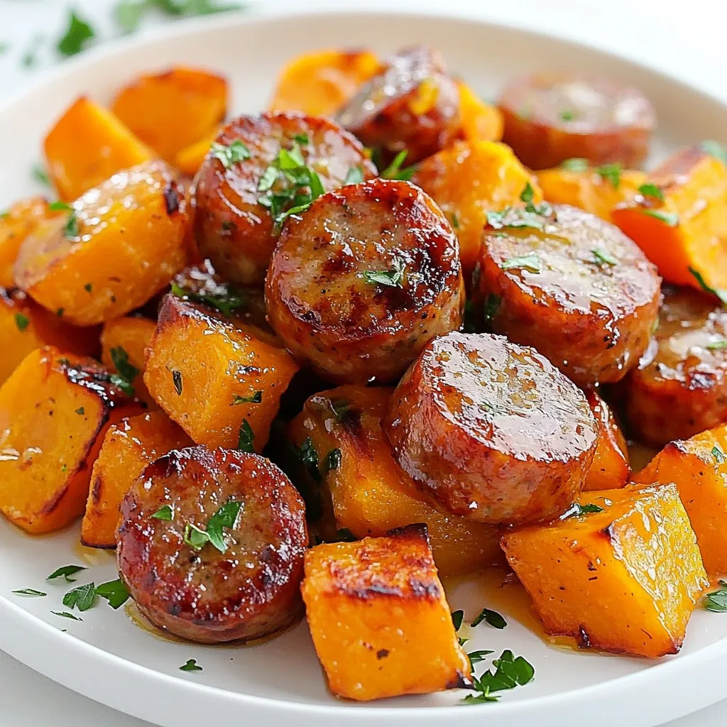 Honey Garlic Sausage Sweet Potatoes Flavorful Dish