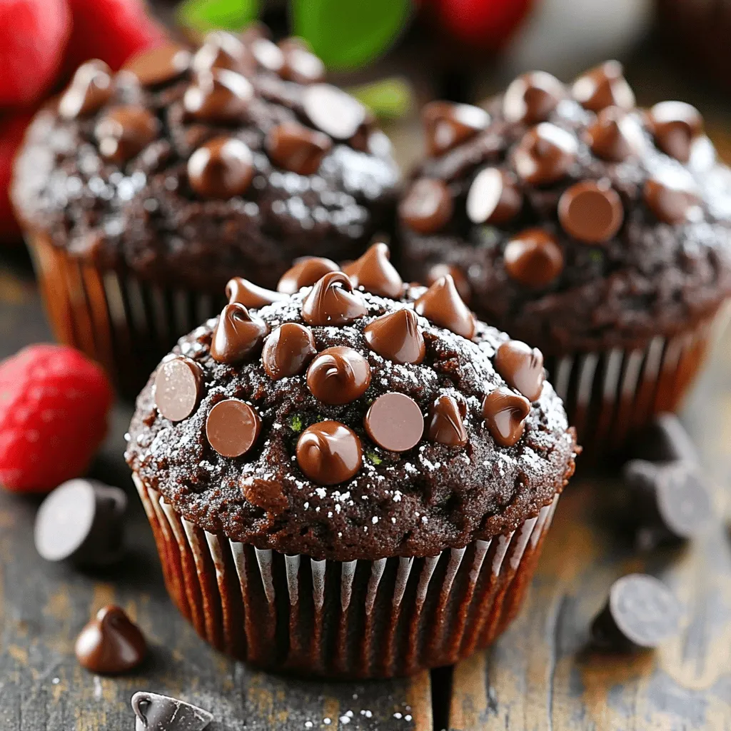 Double Chocolate Zucchini Muffins Tasty and Moist Delight
