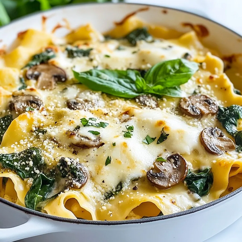 Savory Spinach Mushroom Lasagna Skillet Recipe