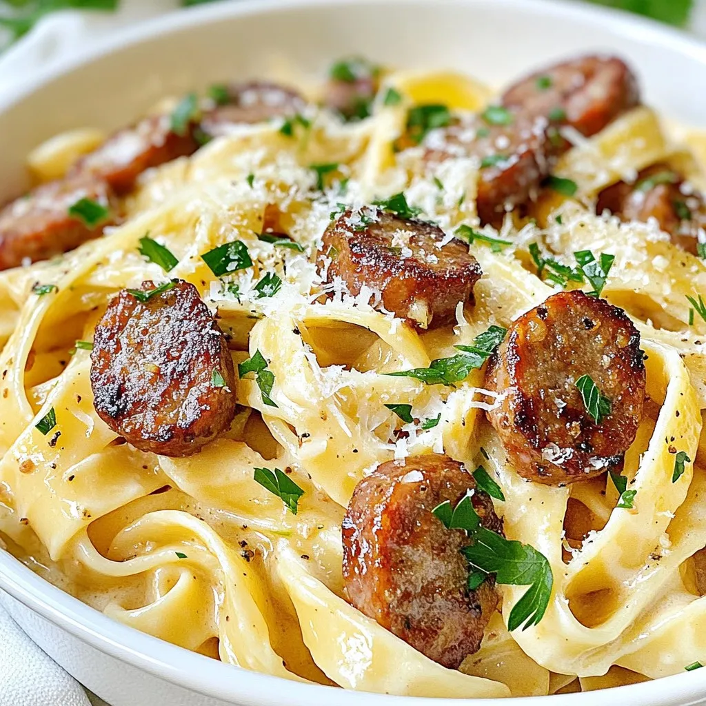 Cajun Smoked Sausage Alfredo Comforting and Simple Meal