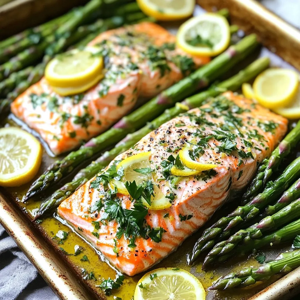 Sheet-Pan Lemon Herb Salmon &#038; Asparagus Delight
