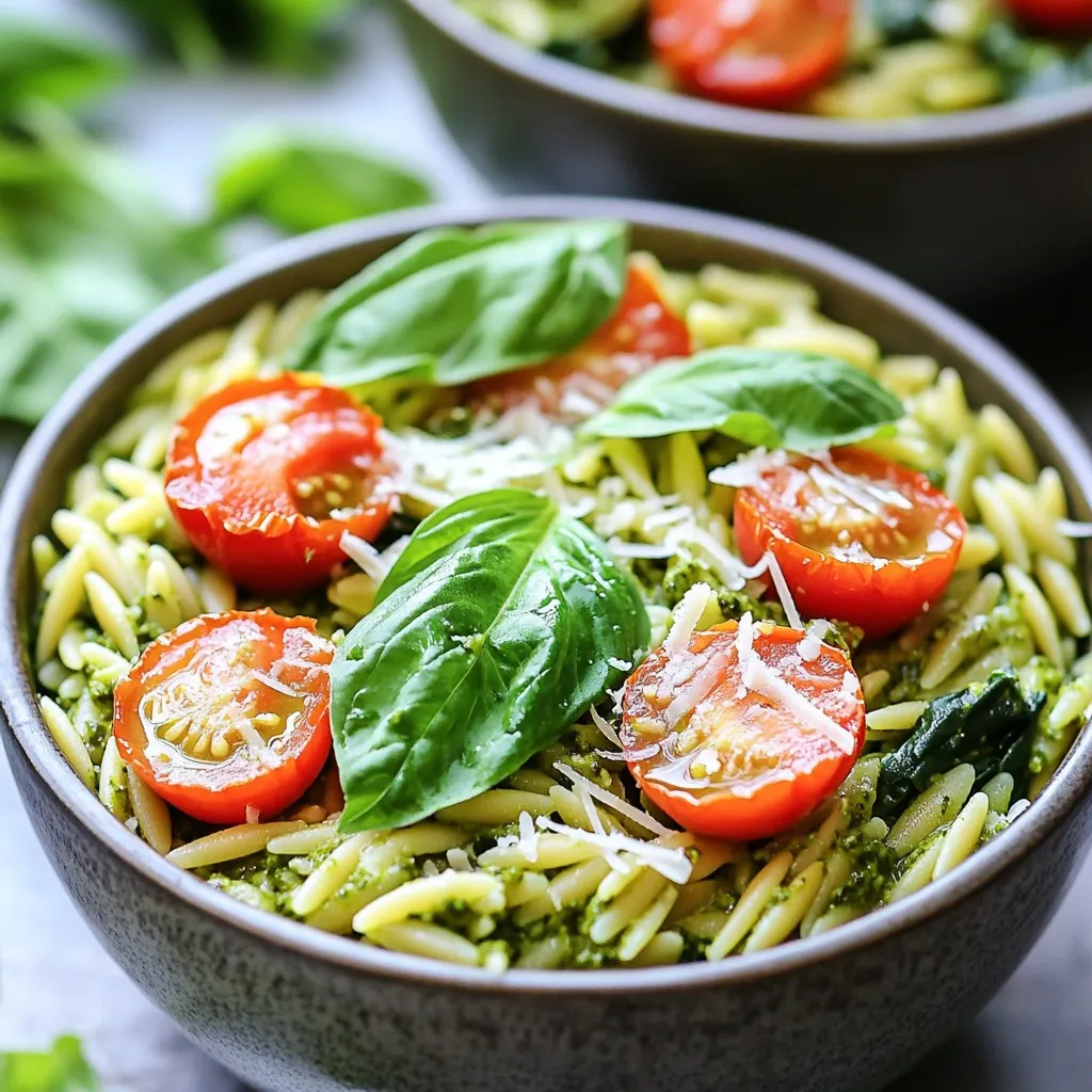 One-Pot Creamy Pesto Orzo Rich and Easy Dinner Recipe