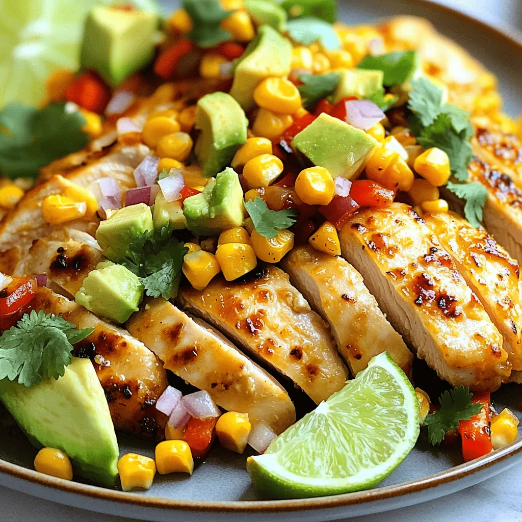 Chicken Breast with Roasted Corn and Avocado Delight