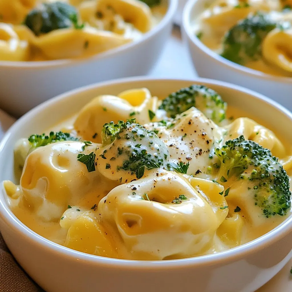 Creamy Chicken Tortellini with Broccoli Delight