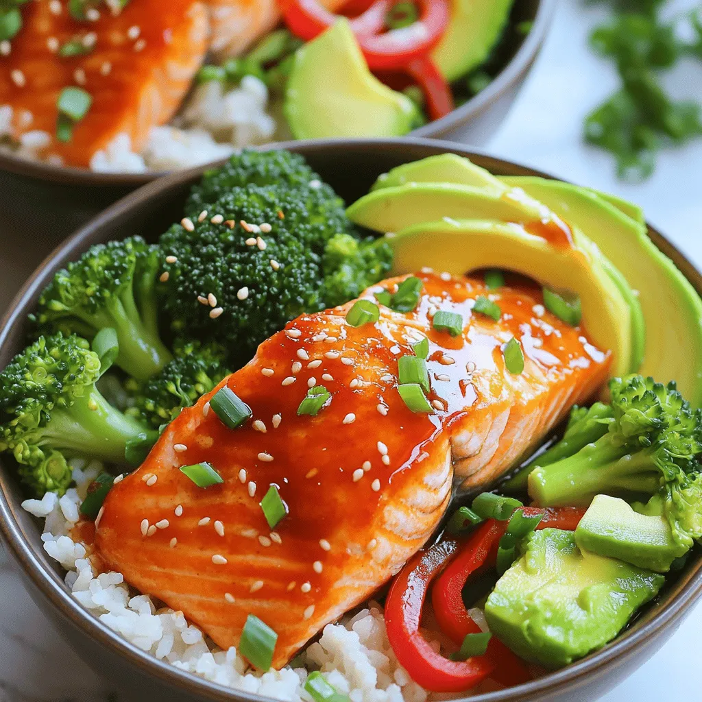 Honey Sriracha Salmon Bowls Flavorful and Savory Meal