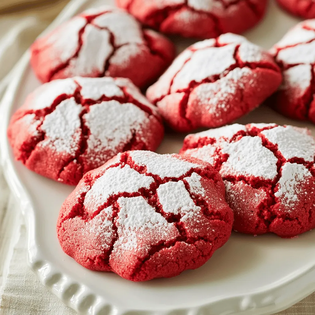 Bakery-Style Red Velvet Crinkle Cookies Delight