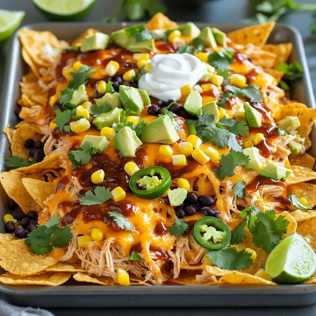 Sheet Pan BBQ Chicken Nachos Tasty and Easy Recipe