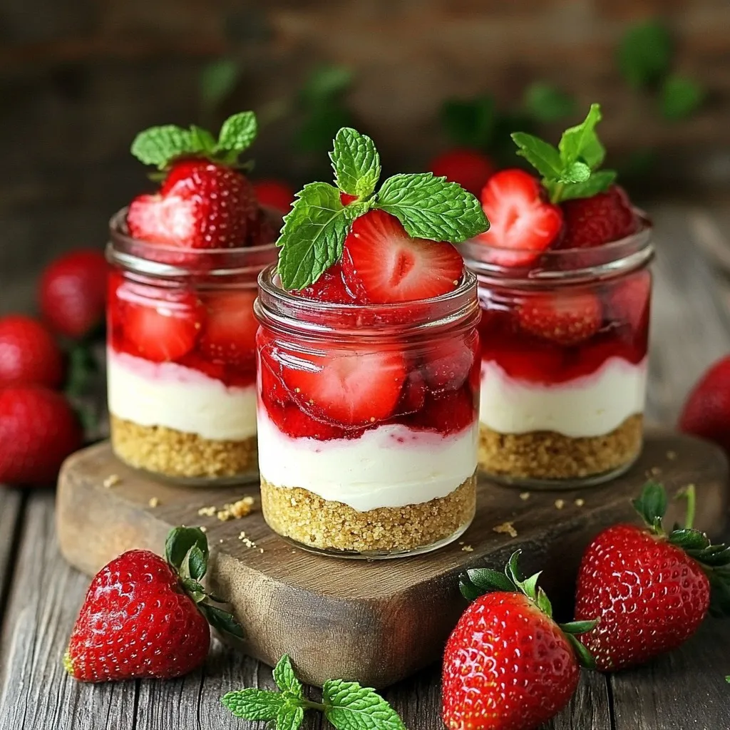 No-Bake Strawberry Cheesecake Jars Easy Delight