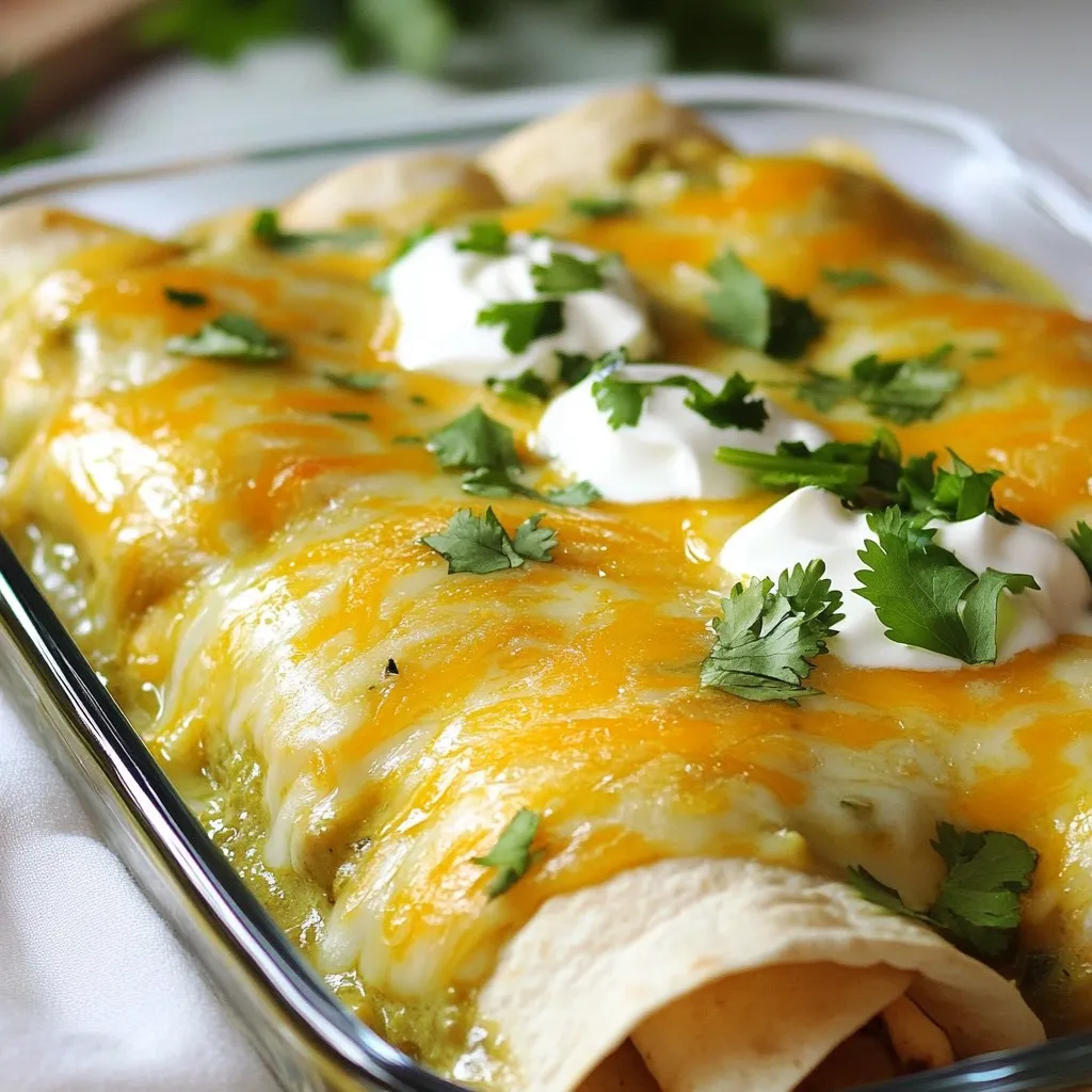 Creamy Green Chili Chicken Enchiladas Deliciously Simple