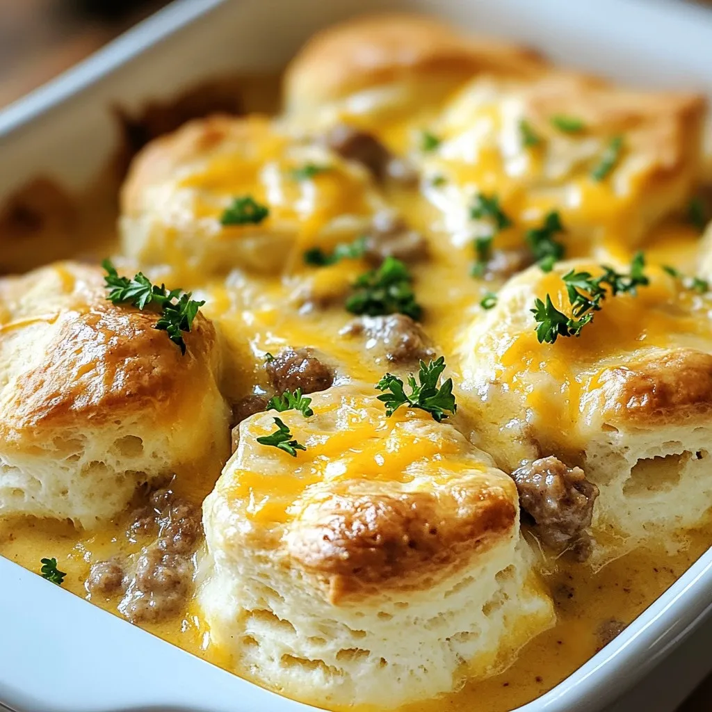 Biscuits &#038; Gravy Casserole Hearty Breakfast Delight